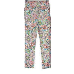 Jean-Pierre Klifa Monterey Pants Medium Maui Floral Stretch Cotton Spandex NWT